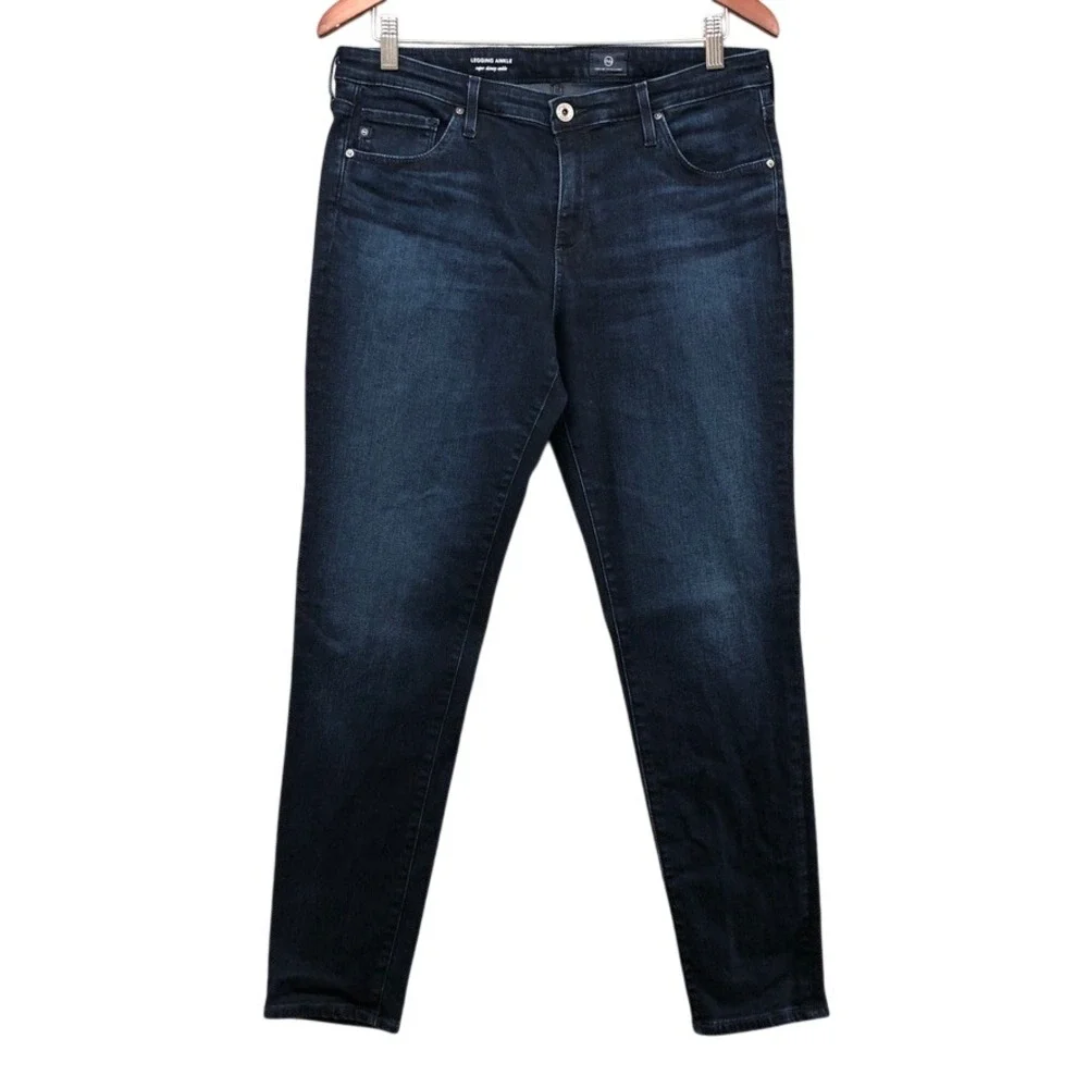 AG Adriano Goldschmied Legging Ankle Jeans Womens 32R‎ Dark Blue Super Skinny